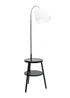 ValueLights Crowther Black Floor Lamp with Small Natural Tapered Shade - One Size Image 3