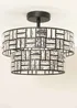 ValueLights Elise Matte Black Pendant Light with Black Tiered Shade - One Size Image 3