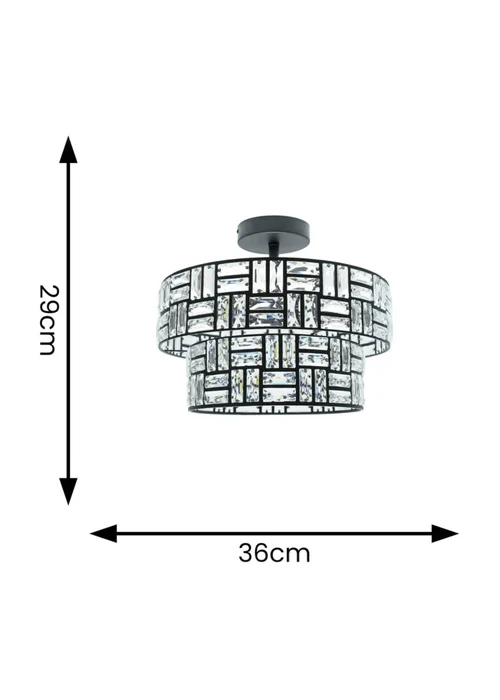 ValueLights Elise Matte Black Pendant Light with Black Tiered Shade - One Size Image 6