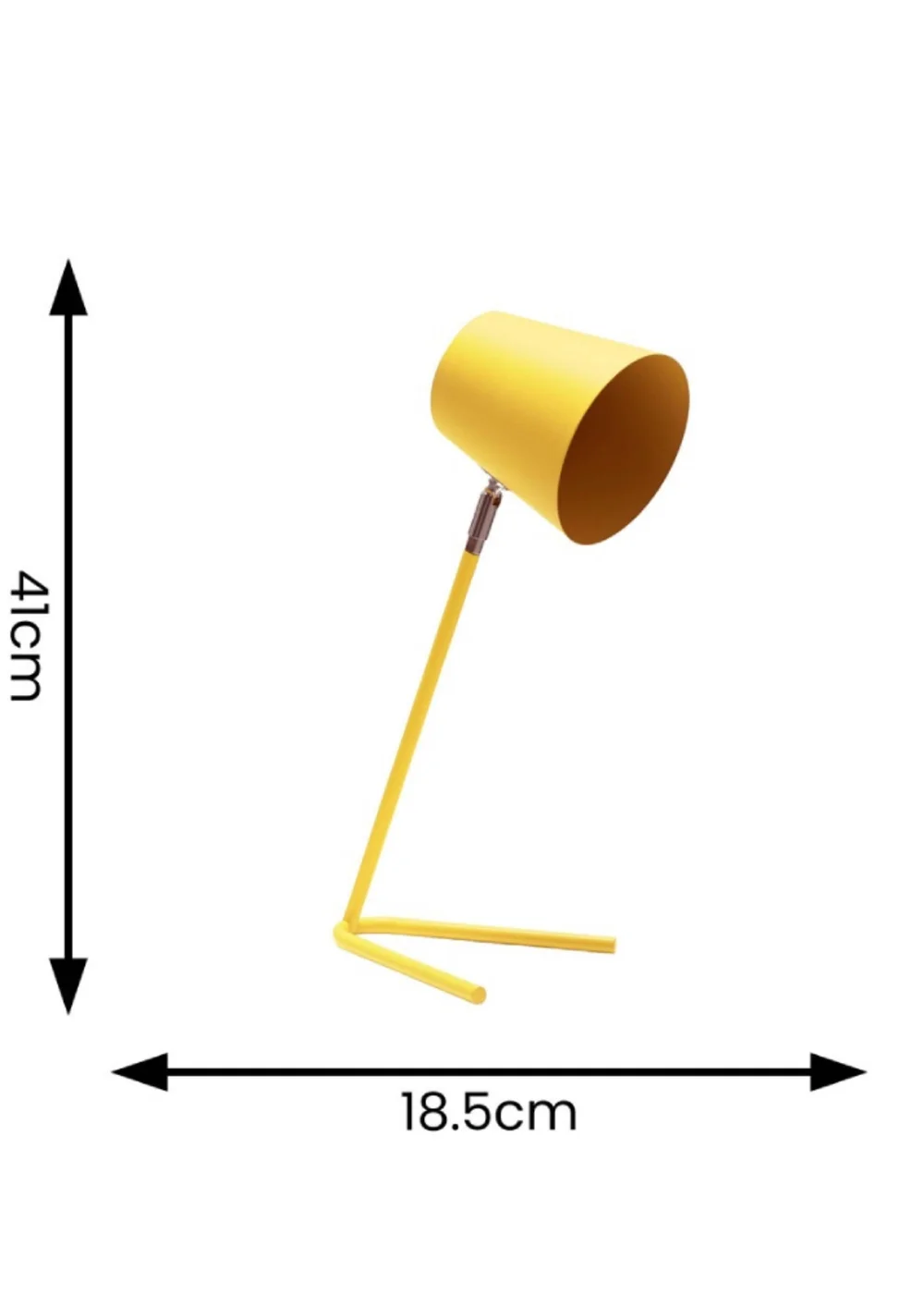 ValueLights Lark Yellow Table Lamp with Yellow Tapered Shade (41cm x 18.5cm x 15cm) - One Size Image 3