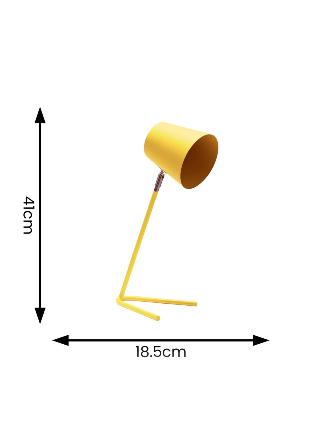 ValueLights Lark Yellow Table Lamp with Yellow Tapered Shade (41cm x 18.5cm x 15cm) - One Size Image 4