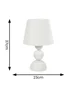 ValueLights Dimmable Gloss Cream Table Lamp with White Tapered Shade - One Size Image 5