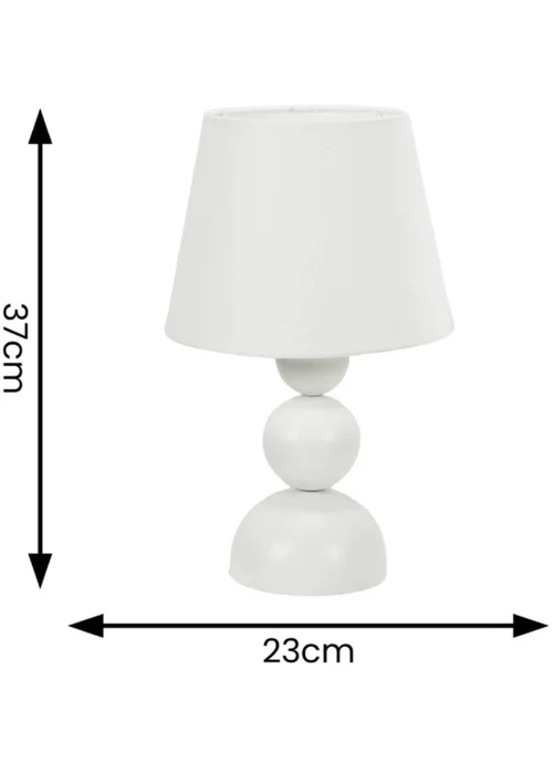 ValueLights Dimmable Gloss Cream Table Lamp with White Tapered Shade - One Size Image 4