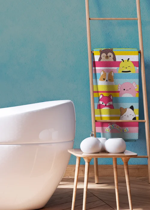 Squishmallows Stripes Beach Pool Bathroom Towel - One Size Image 2