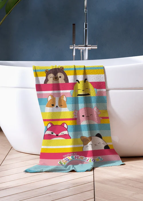 Squishmallows Stripes Beach Pool Bathroom Towel - One Size Image 1