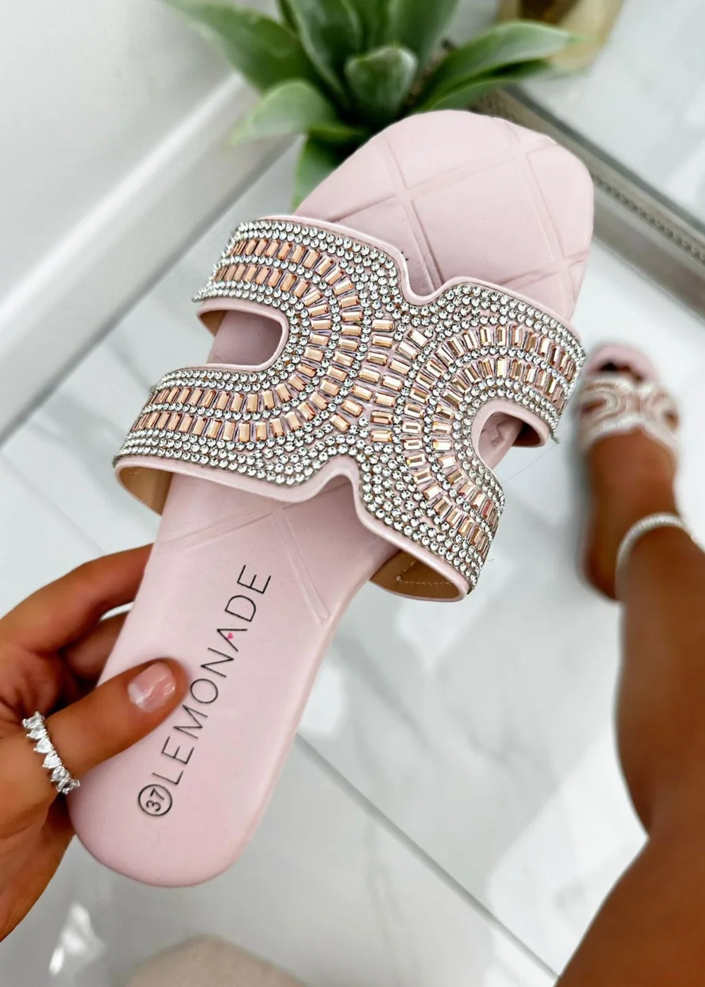 Love Lemonade Pink Crystal Aurora Sliders - Size 3 Image 2