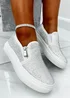 Love Lemonade White Crystal Deluxe Zip Pumps Limited Edition Trainers - Size 3 Image 1