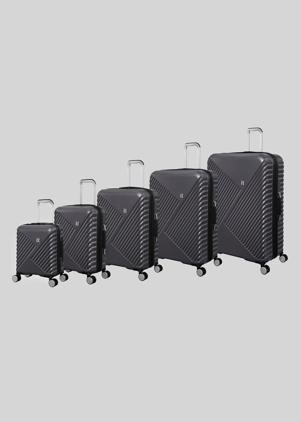 IT Luggage Dark Grey Inclining Hard Shell Suitcase - UNDERSEAT Image 1
