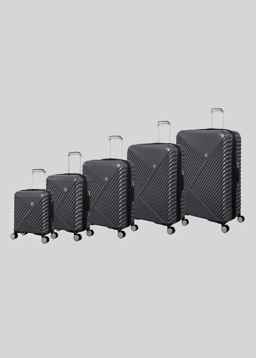 IT Luggage Dark Grey Inclining Hard Shell Suitcase - UNDERSEAT Image 1