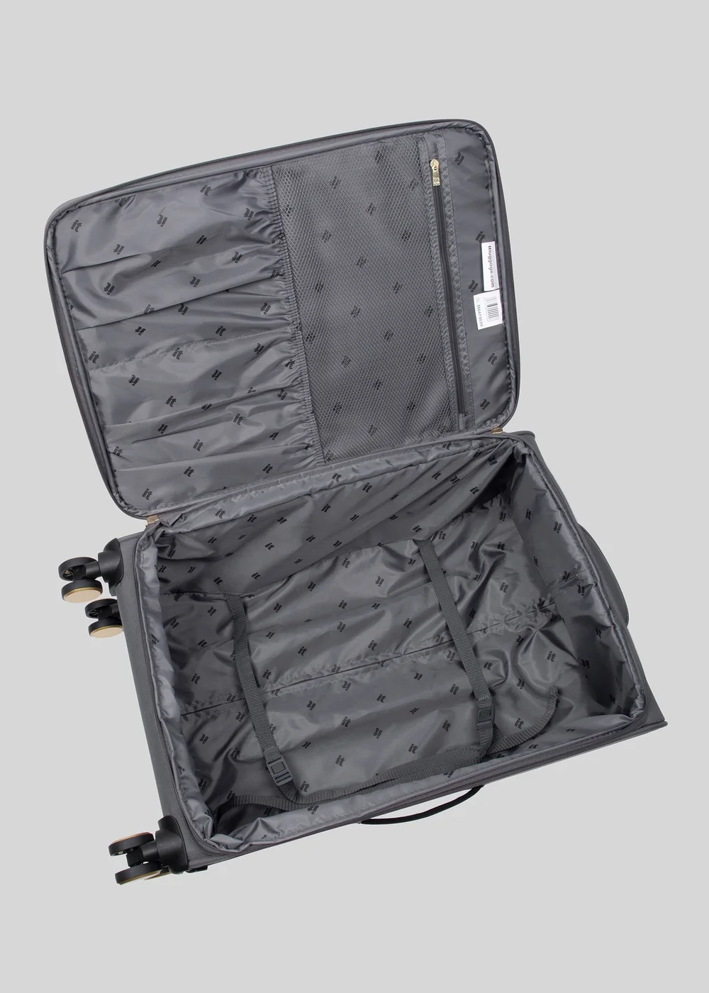 IT Luggage Grey Desirable Soft Suitcase - Medium Image 2
