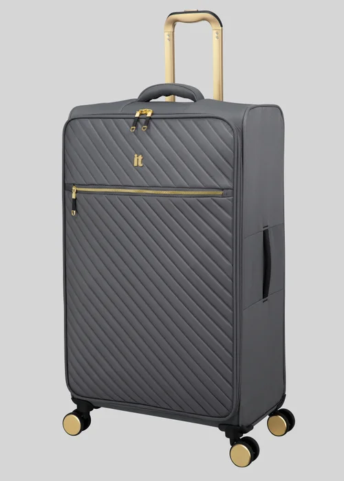 IT Luggage Grey Desirable Soft Suitcase - Medium Image 3