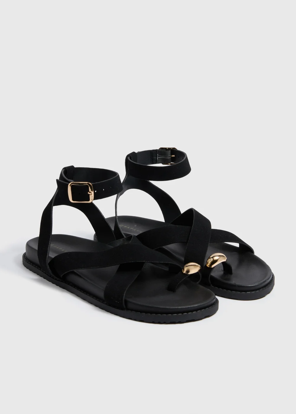 Black Toe Loop Sandals - Size 7 Image 1