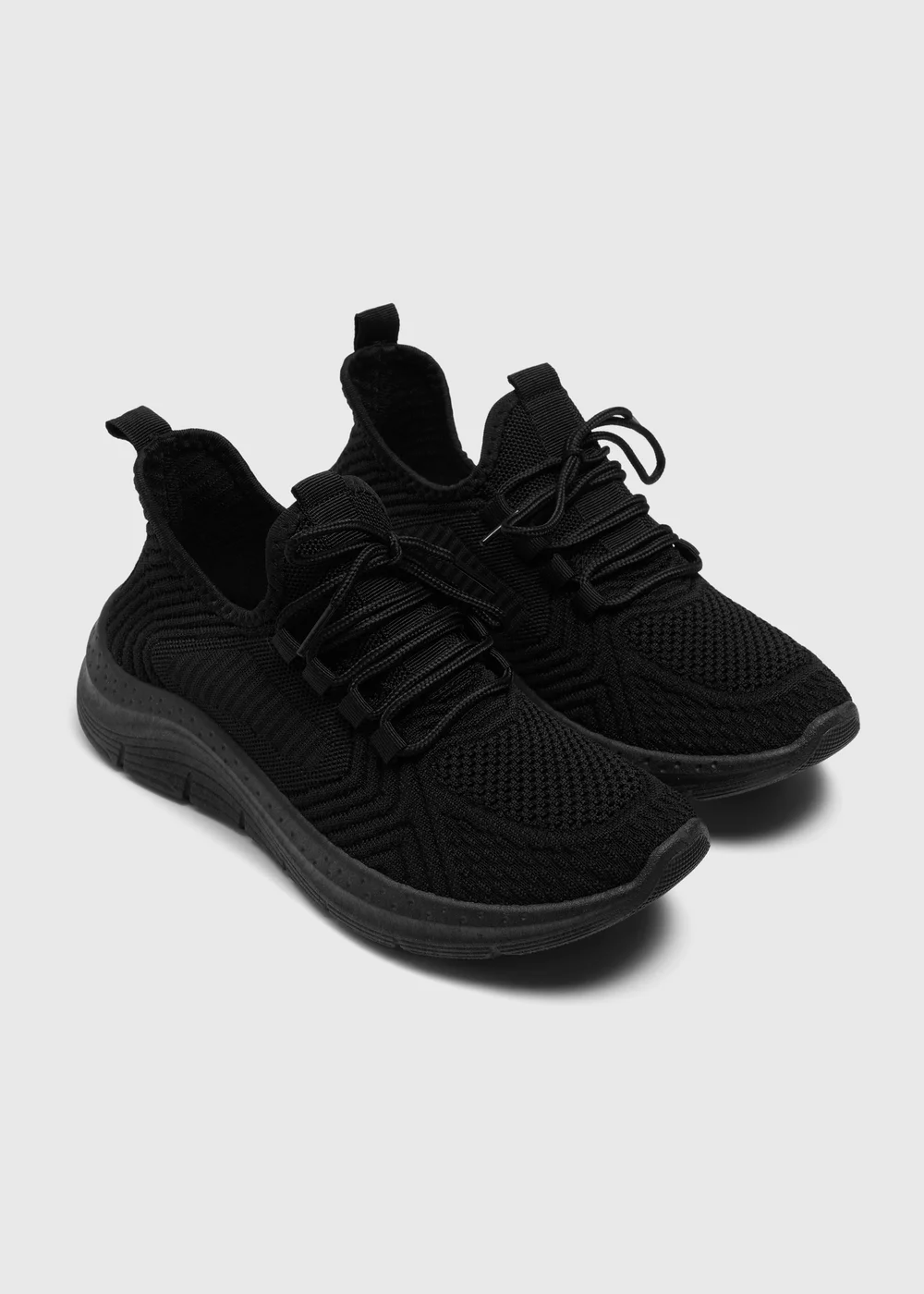 Souluxe Black Trainers - Size 3 Image 1