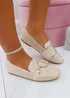 Love Lemonade Beige Crystal Imperial Suede Loafers - Size 3 Image 2