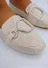 Love Lemonade Beige Crystal Imperial Suede Loafers - Size 3 Image 3