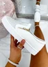 Love Lemonade White Crystal Suede Zip Pumps Trainers - Size 5 Image 1