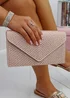 Love Lemonade Nude Crystal Glam Envelope Clutch Bag - One Size Image 1