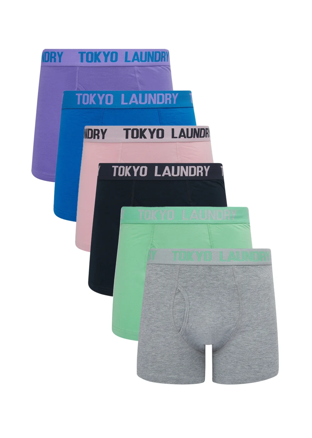 Tokyo Laundry Pink 6-Pack Cotton Boxers - Small Image 1