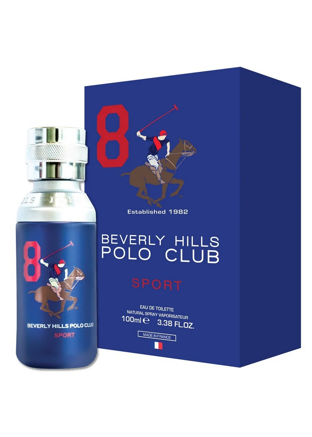 Beverly Hills Polo Club Sport Men Eight Eau De Toilette Spray - 100ml Image 1