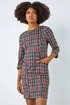 Roman Red Houndstooth Pocket Shift Stretch Dress - 20 Image 1