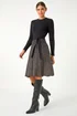Roman Black Check Print Belted Jumper Dress - Size 16 Image 3