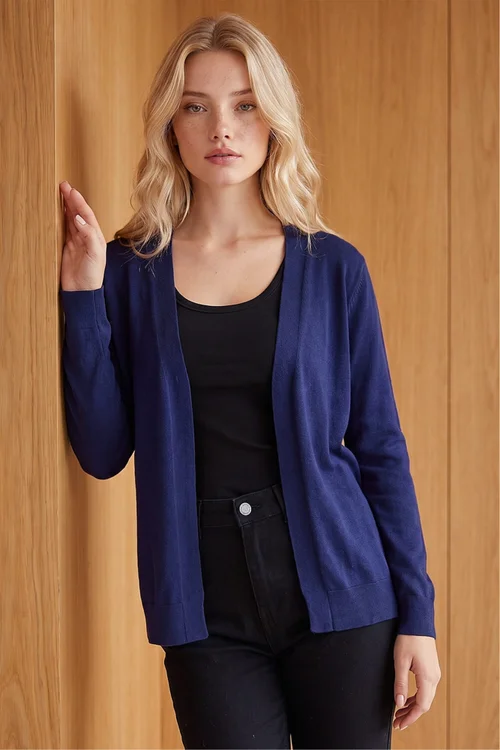 Roman Navy Petite Plain Stretch Cardigan - 8 Image 1
