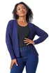 Roman Navy Petite Plain Stretch Cardigan - Size 8 Image 1