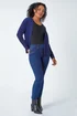 Roman Navy Petite Plain Stretch Cardigan - Size 8 Image 2