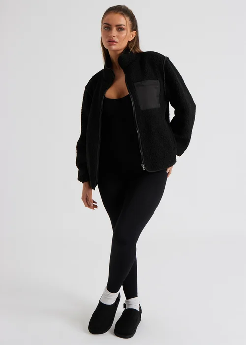 Urban Bliss Black Fleece Jacket - 16 Image 3