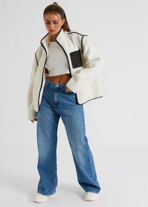 Urban Bliss Cream Fleece Jacket - 12 Image 3