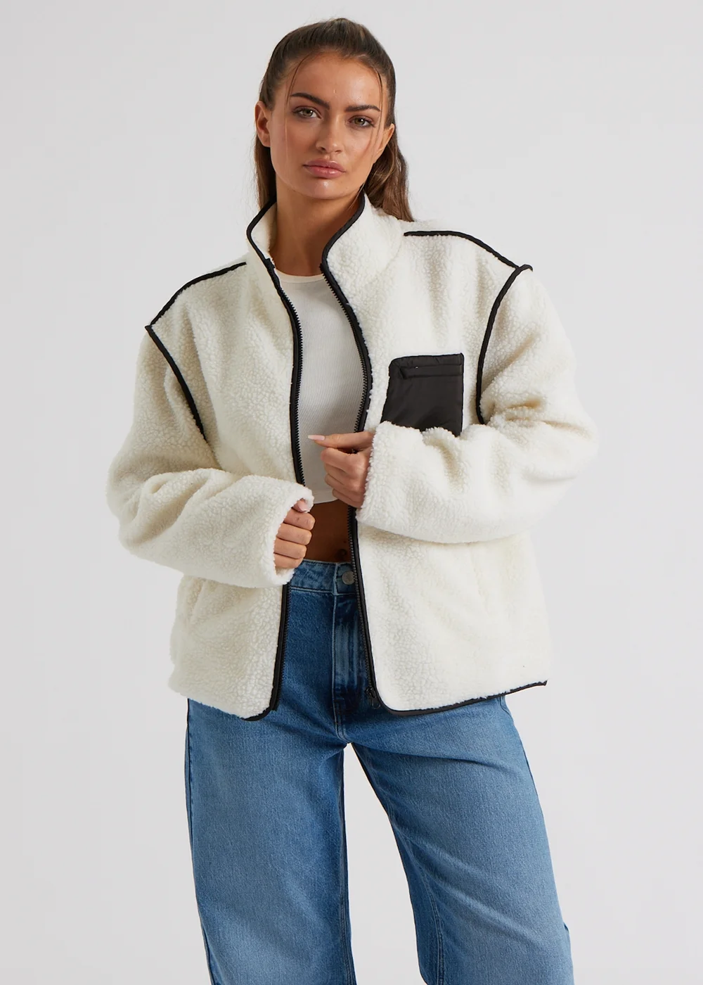 Urban Bliss Cream Fleece Jacket - 12 Image 1