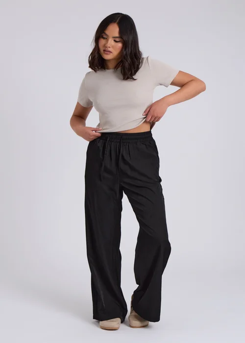 Urban Bliss Black Drawstring Wide Leg Trouser - 10 Image 2