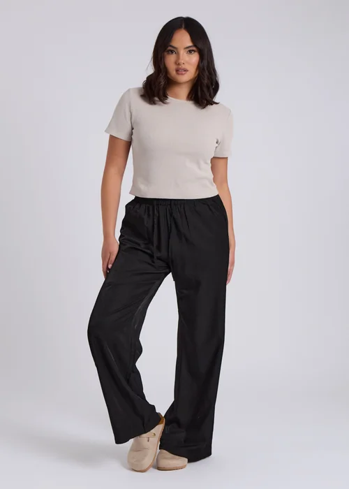 Urban Bliss Black Drawstring Wide Leg Trouser - 10 Image 3