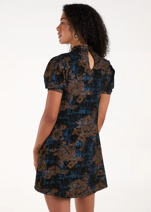 Blue Vanilla Blue High Neck Puff Sleeve Dress - XL Image 2