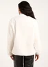 Blue Vanilla Cream Collarless Toggle Detail Fur Jacket - XL Image 4