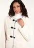 Blue Vanilla Cream Collarless Toggle Detail Fur Jacket - XL Image 5