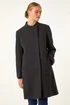 Roman Black Tailored Funnel Neck Pocket Detail Coat - 18 Image 4