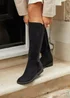 Linzi Knight Black Faux Suede High Leg Boot - 4 Image 1