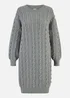 Yumi Grey Cable Knit Tunic Dress - Small/Medium Image 3