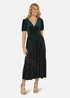 Yumi Green Velvet Midi Dress - 16 Image 1