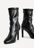 Linzi West Black Faux Leather Pointed Stretch Heeled Ankle Boot - 8 Image 4