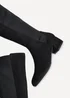 Linzi Sloane Black Faux Suede Long Low Heeled Boot - Size 6 Image 4