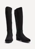 Linzi Sloane Black Faux Suede Long Low Heeled Boot - Size 6 Image 3