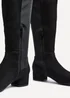 Linzi Sloane Black Faux Suede Long Low Heeled Boot - Size 6 Image 5