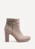 Linzi Stefani Mocha Faux Suede Heeled Ankle Boot - Size 7 Image 2