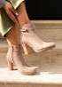 Linzi Stefani Mocha Faux Suede Heeled Ankle Boot - Size 7 Image 6