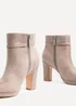 Linzi Stefani Mocha Faux Suede Heeled Ankle Boot - Size 7 Image 5