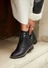 Linzi Ashleigh Black Faux Leather Lace Up Military Boot - 4 Image 1