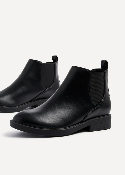 Linzi Karina Black Faux Leather Classic Chelsea Boot - 4 Image 4