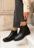 Linzi Karina Black Faux Leather Classic Chelsea Boot - 4 Image 1